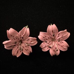 Pink Lily Earrings
